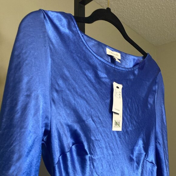 Topshop cobalt satin ruffle back party dress - Picture 8 of 10